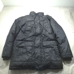 True Religion Mens Jacket Small Black Coat Puffer Goose Down Parka Womens XL